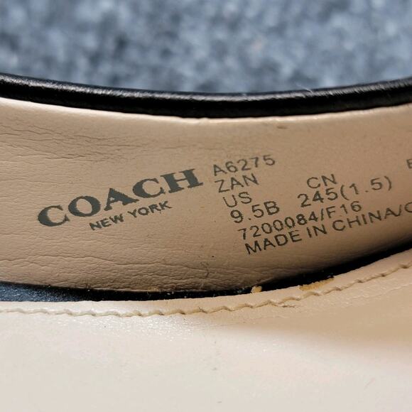 Coach Zan Pumps Women 9.5B Black Pointed Toe Patent Cap Toe Heels Leather Upper - Picture 4 of 10